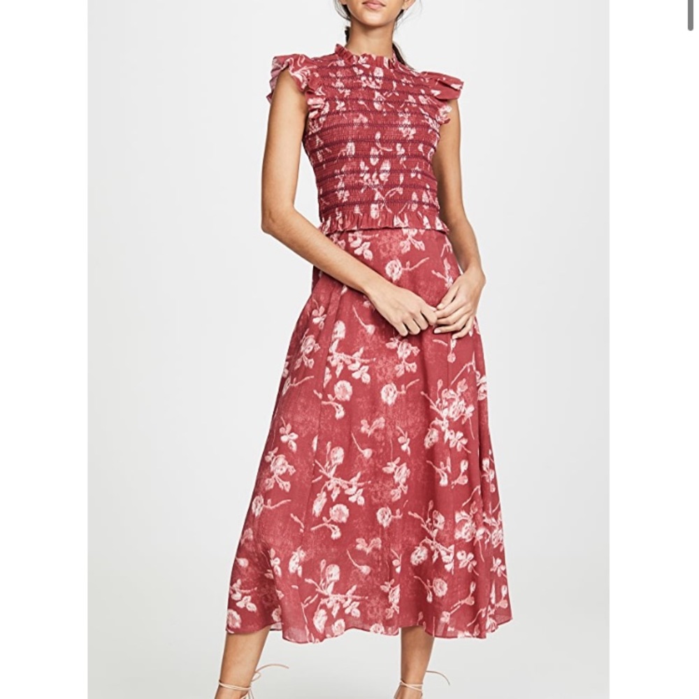 Sea Monet Smocked Midi Dress, Size 0